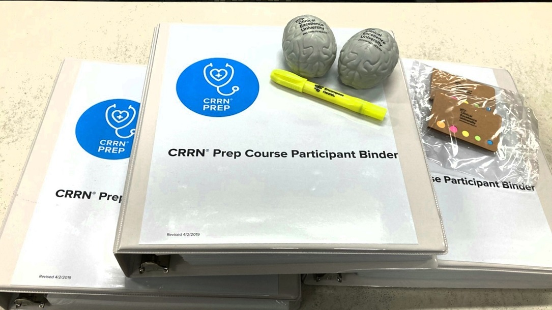 Nurses at Encompass Health supported each other by creating these binders to helps each other pass the CRRN exam.
