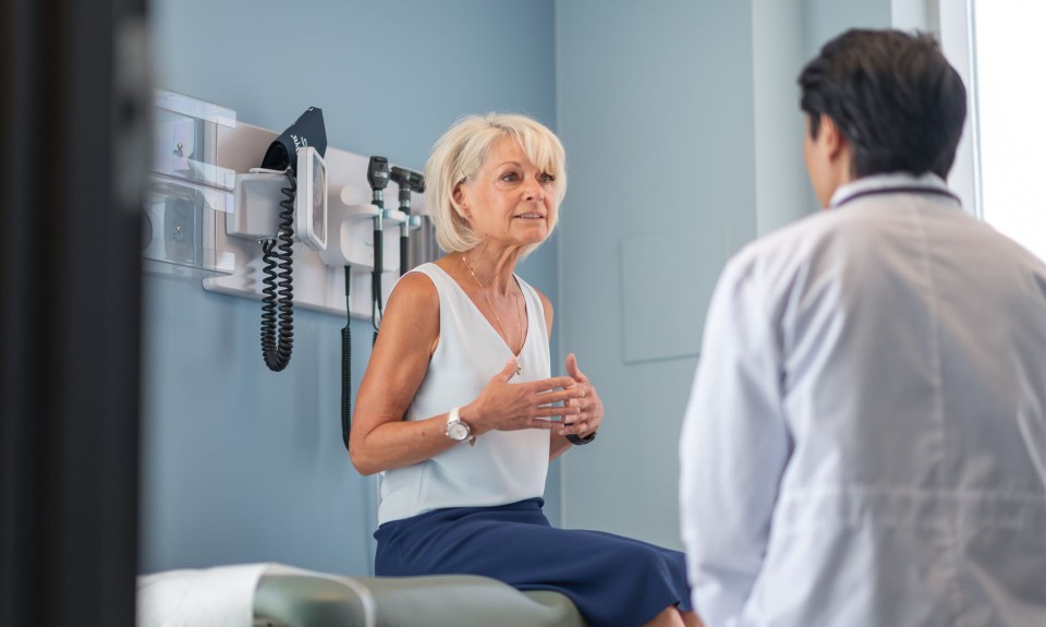 Woman discusses healthcare in her 60s and beyond with doctor