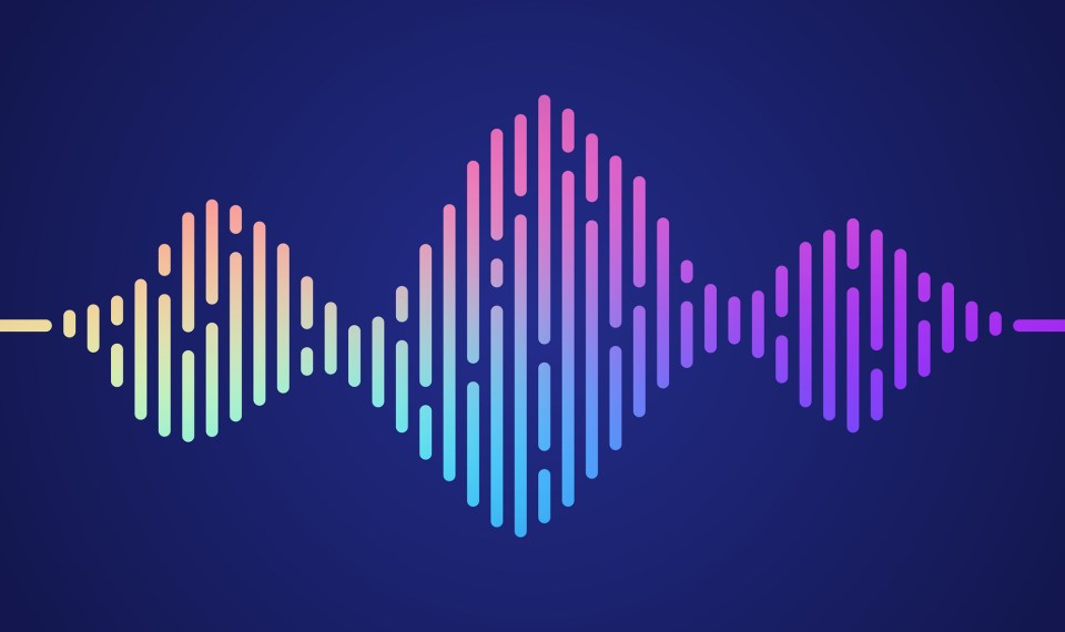 Podcasting sound waves abstract design element background.