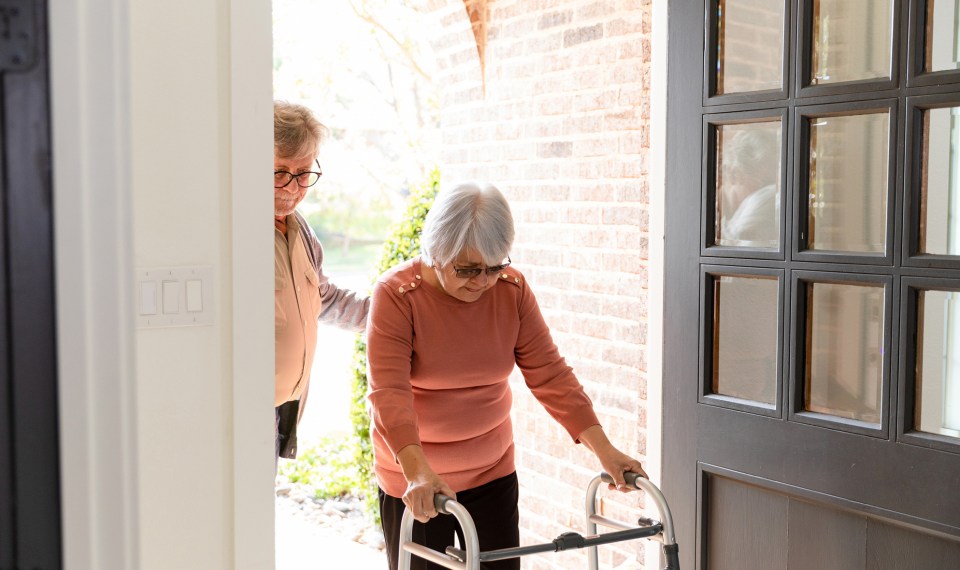 senior woman returns home after home safety assessment for elderly