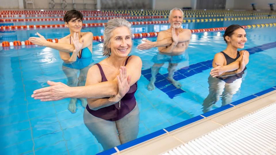 people exercise for MS in pool